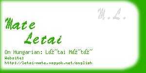 mate letai business card